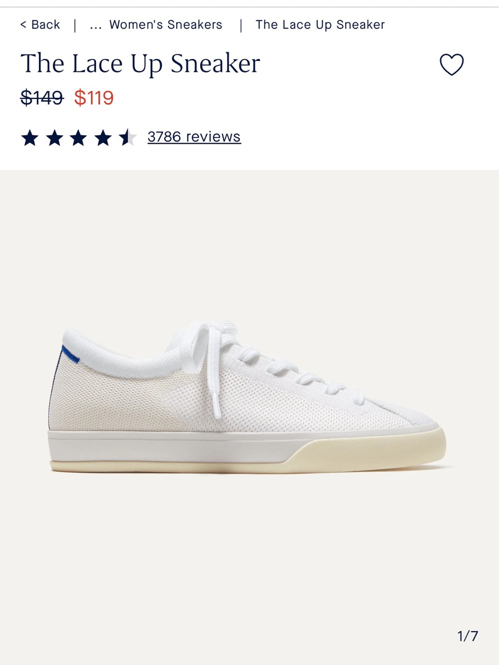 Rothy’s Lace Up Sneaker - White